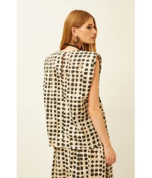 SOUVENIR Blusa a fantasia in lino e cotone