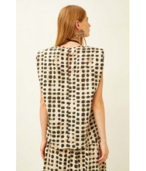 SOUVENIR Blusa a fantasia in lino e cotone